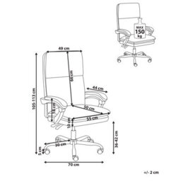 Beliani Executive Chair Serene Faux Leather Brown - thumbnail 3