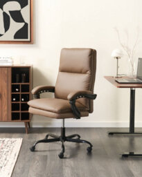 Beliani Executive Chair Serene Faux Leather Brown - thumbnail 2