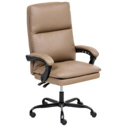 Beliani Executive Chair Serene Faux Leather Brown - thumbnail 1