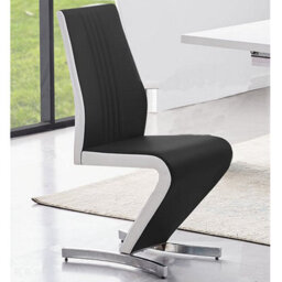 Furniture in Fashion Gia Black And White Faux Leather Dining Chairs In Pair - thumbnail 2