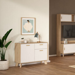 Furniture To Go Ikast Sideboard 2 Doors + 1 Drawer In Jackson Hickory And White - thumbnail 7