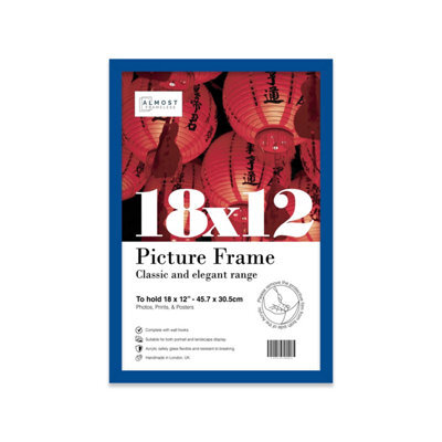 18X12 Blue Picture Frame (45.7 X 30.5Cm) Poster, Photo, Artwork, Gallery Wall Or Print - image 1