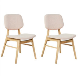 Beliani Set Of 2 Dining Chairs Elaine Boucle Light Brown/ Beige - thumbnail 4