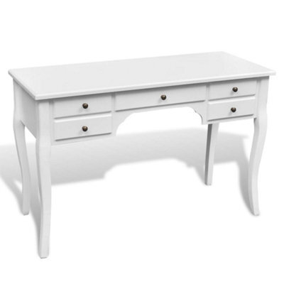 Berkfield Wooden French Desk With Curved Legs And 5 Drawers - image 1