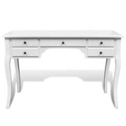 Berkfield Wooden French Desk With Curved Legs And 5 Drawers - thumbnail 2