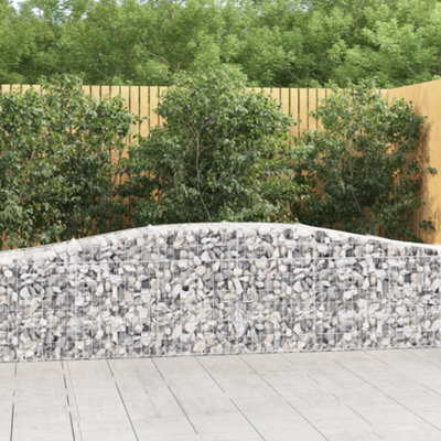 Berkfield Arched Gabion Baskets 4 Pcs 400X50X80/100 Cm Galvanised Iron - image 1