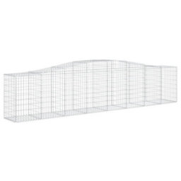 Berkfield Arched Gabion Baskets 4 Pcs 400X50X80/100 Cm Galvanised Iron - thumbnail 3