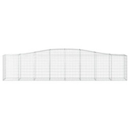 Berkfield Arched Gabion Baskets 4 Pcs 400X50X80/100 Cm Galvanised Iron - thumbnail 4