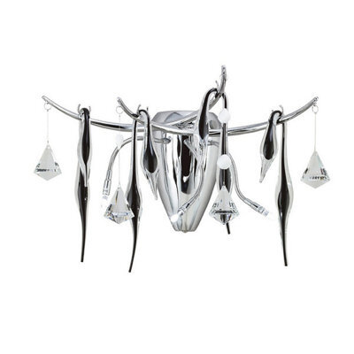 Luminosa Lighting Luminosa Cygnet Wall Lamp 3 Light G4 Polished Chrome/black Glass/crystal, Not Led/cfl Compatible - image 1
