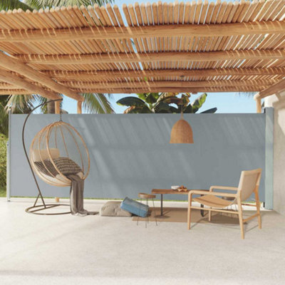 Walplus Patio Retractable Side Awning Garden Sun Shade Canopy Gazebo For Back Door, Porch, Patio 180X600 Cm Grey - image 1