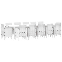 Berkfield Garden Dining Set With Cushion 13 Pcs White And Light Grey - thumbnail 2