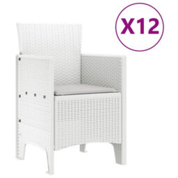 Berkfield Garden Dining Set With Cushion 13 Pcs White And Light Grey - thumbnail 5