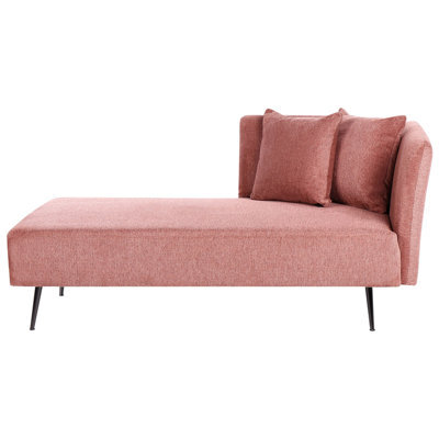 Beliani Right-Hand Chaise Longue Riom Fabric Red - image 1