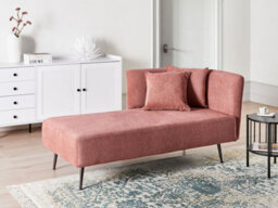 Beliani Right-Hand Chaise Longue Riom Fabric Red - thumbnail 2