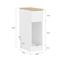 Sobuy Fbt111-W Slim Bedside Table Bedside Cabinet Narrow Side Table Nightstand With Drawer And Shelf,white,w20Xd35Xh60 - thumbnail 5