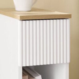 Sobuy Fbt111-W Slim Bedside Table Bedside Cabinet Narrow Side Table Nightstand With Drawer And Shelf,white,w20Xd35Xh60 - thumbnail 9