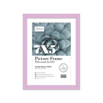"7X5"" Lilac Frame With Mount For 6X4"" Pictures 20mm Thin Edge Portrait And Landscape Display With Wall Hooks And Kickstand" - image 1