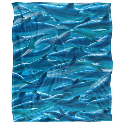 Royce Mcclure Silky Dolphin Race Supersoft Blanket Blue (152Cm X 127Cm) - image 1