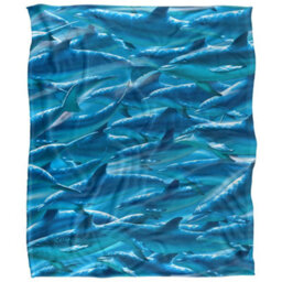 Royce Mcclure Silky Dolphin Race Supersoft Blanket Blue (152Cm X 127Cm) - thumbnail 1