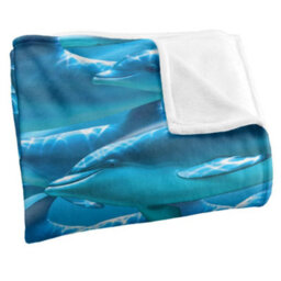 Royce Mcclure Silky Dolphin Race Supersoft Blanket Blue (152Cm X 127Cm) - thumbnail 3