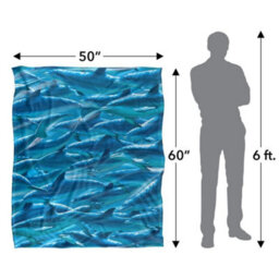 Royce Mcclure Silky Dolphin Race Supersoft Blanket Blue (152Cm X 127Cm) - thumbnail 6