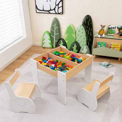 Gainoom Kids Study White Desk Chair Set Reading Playing Stand Ergonomic Writing Table Set For Toddlers - image 1