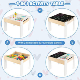 Gainoom Kids Study White Desk Chair Set Reading Playing Stand Ergonomic Writing Table Set For Toddlers - thumbnail 5