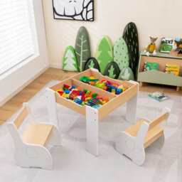 Gainoom Kids Study White Desk Chair Set Reading Playing Stand Ergonomic Writing Table Set For Toddlers - thumbnail 1