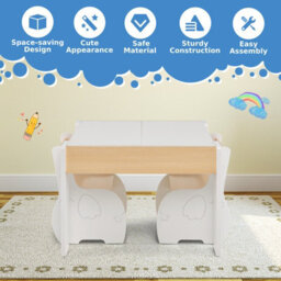 Gainoom Kids Study White Desk Chair Set Reading Playing Stand Ergonomic Writing Table Set For Toddlers - thumbnail 8
