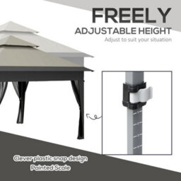 Outsunny 3 X 3(M) Pop Up Gazebo, Instant Shelter With Mosquito Netting, Grey - thumbnail 7
