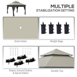Outsunny 3 X 3(M) Pop Up Gazebo, Instant Shelter With Mosquito Netting, Grey - thumbnail 6