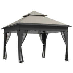 Outsunny 3 X 3(M) Pop Up Gazebo, Instant Shelter With Mosquito Netting, Grey - thumbnail 2