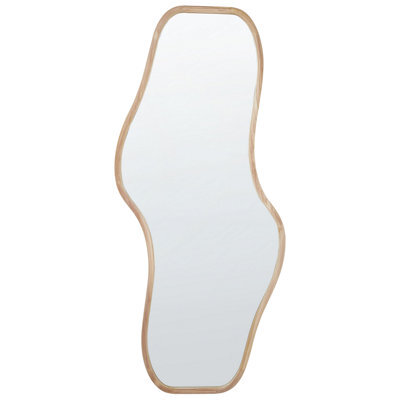 Beliani Wall Mirror Biollet 80 Cm 180 Cm Paulownia Wood Natural - image 1
