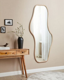 Beliani Wall Mirror Biollet 80 Cm 180 Cm Paulownia Wood Natural - thumbnail 2