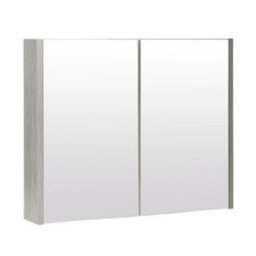 Clifton Mirror Bathroom Cabinet 800mm Wide - Silver Oak