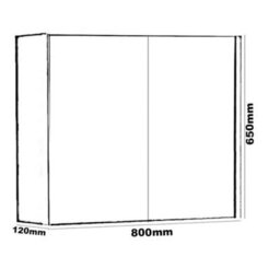 Clifton Mirror Bathroom Cabinet 800mm Wide - Silver Oak - thumbnail 4