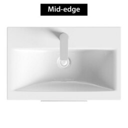 Royal Bathrooms Turin Gloss White 500mm Floor Standing Vanity Unit 2 Drawer With Mid-Edge Basin Sink & Matt Black Handles - thumbnail 7