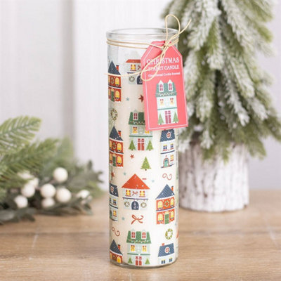 Christmas Street Gingerbread Cookie Tube Candle Festive Glass Candle - image 1