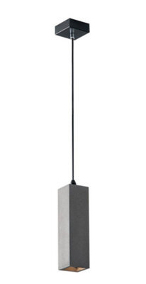 Luminosa Lighting Luminosa Kruk Slim Square Ceiling Pendant, Dark Grey, Gu10