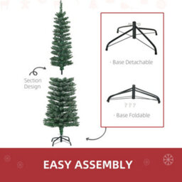 Homcom 5.5Ft Artificial Snow Dipped Christmas Tree Home Indoor Decoration Green - thumbnail 6