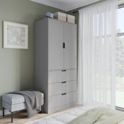 Urbn-Living Urbnliving 180Cm Height Grey Wardrobe With 2 Door 3 Drawer Storage And Modern Hanging Rail Furniture - thumbnail 2