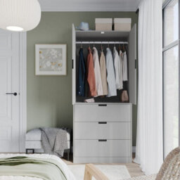 Urbn-Living Urbnliving 180Cm Height Grey Wardrobe With 2 Door 3 Drawer Storage And Modern Hanging Rail Furniture - thumbnail 6