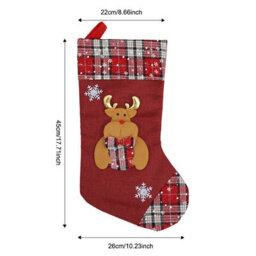 CLEFFNS 3Pcs Christmas Stocking Classic Large Stockings Santa, Snowman, Reindeer Xmas Character For Family Holiday Christmas Decorations - thumbnail 6