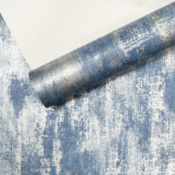 Sophie Laurence Industrial Distressed Concrete Navy Blue Metallic Gold Wallpaper - thumbnail 2