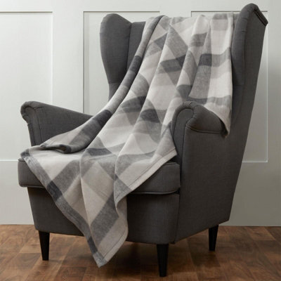 OHS Tartan Check Throw Over Bed Warm Soft Blanket - image 1