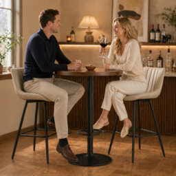 Homcom Swivel Bar Stools Set Of 2, Pu Leather Upholstery, Light Brown - thumbnail 8