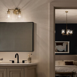 Luminosa Lighting Elstead Kichler Winslow Wall Lamp Classic Natural Brass, Glass Shades 2X E27 - thumbnail 5