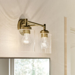 Luminosa Lighting Elstead Kichler Winslow Wall Lamp Classic Natural Brass, Glass Shades 2X E27 - thumbnail 4