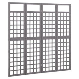 Berkfield 4-Panel Room Divider/trellis Solid Fir Wood Grey 161X180 Cm - thumbnail 3