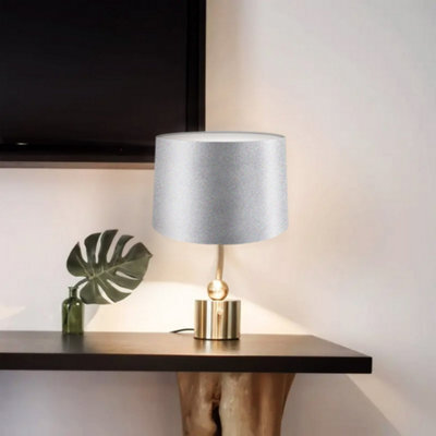 Glitter Lamp Shade 29Cm X 20Cm Silver Colour - image 1